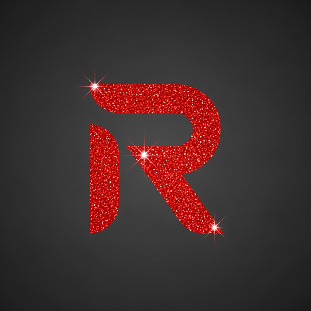 AI Design for need a logo with R in gilterry red