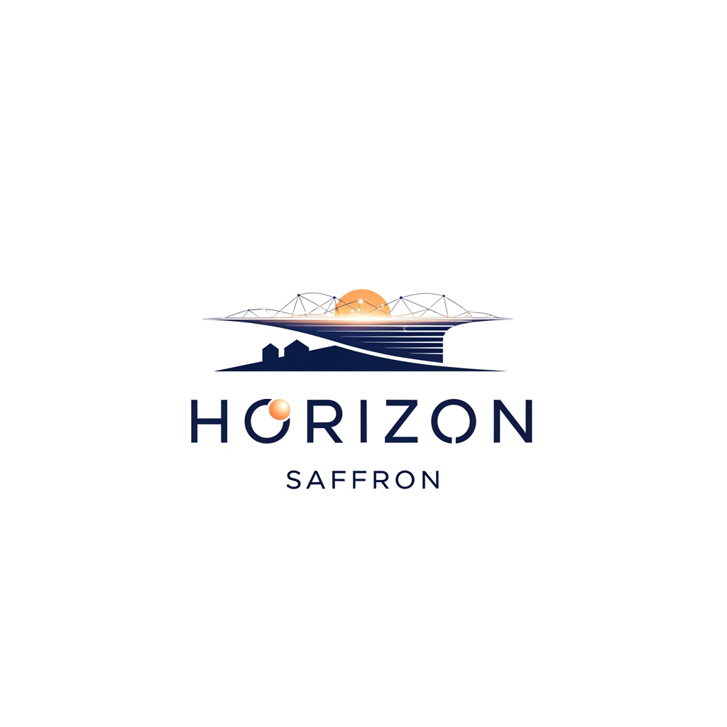 AI Design for i have an vertulization software company which is helps realistate developer to virutulize thear realistate assets and provide a globle devliver for thear client so thear client can experiance the property in real time and see it batter, the softre company name is saffron and product name is horizon i want a logo for horizon