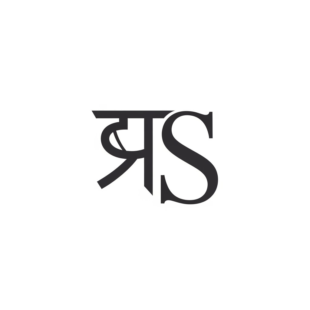 AI Design for generate same inital logo A in hindi and S as it is keep it cleam minimal