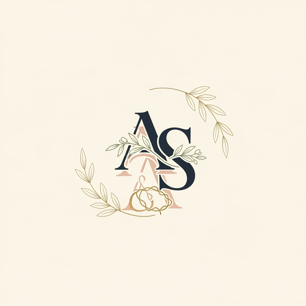 AI Design for generte an wedding logo for the intial A S with morder euorpeon theme