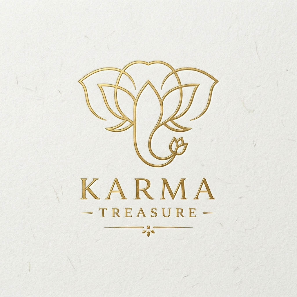 AI Design for i want more minimal because the store is related to luxury life style but they want indian asthetic to show the mix ofelephant and lotus ( can use only elephant face,trunk, as well lotus leaf or petal to make it clean) like some ancient art style of india like Kalamkariart but it should be clean which can eaisly printable for embossing jwellery part
