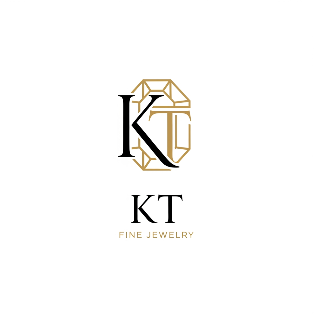 AI Design for generate an inital logo using kt as jwelley brand clean minimal fo rluxury store take refrence from worl dbest jwellery shops logos