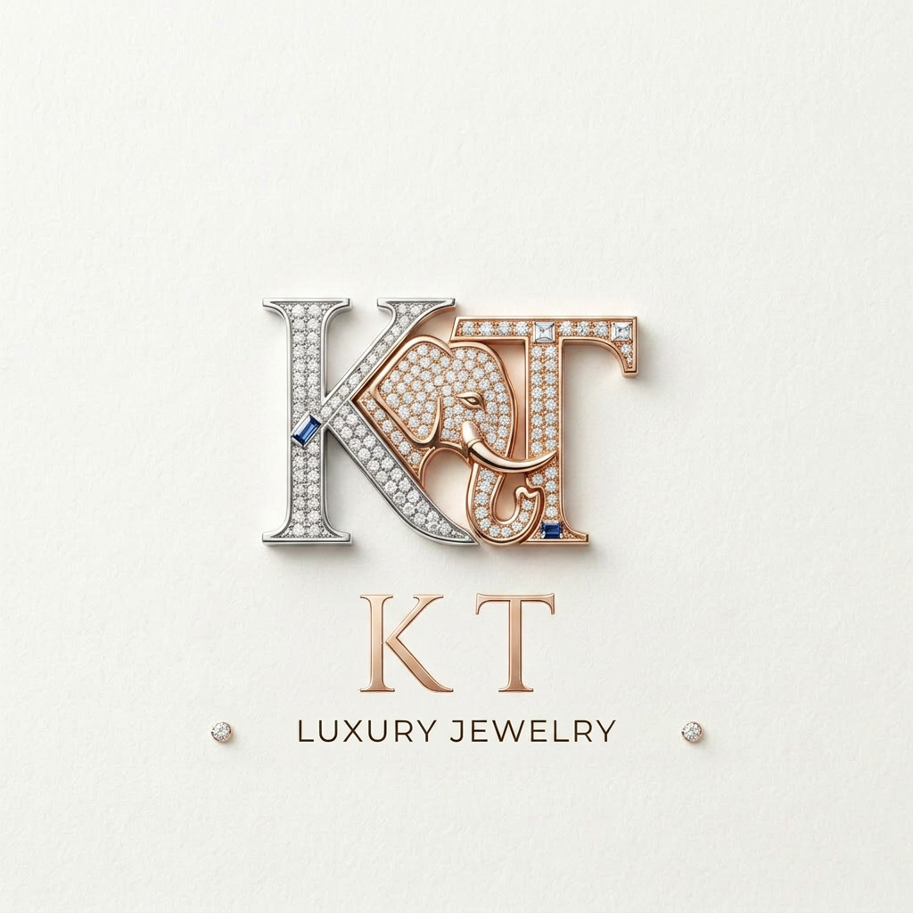 AI Design for generate an inital logo using kt as jwelley brand clean minimal fo rluxury store take refrence from worl dbest jwellery shops logos