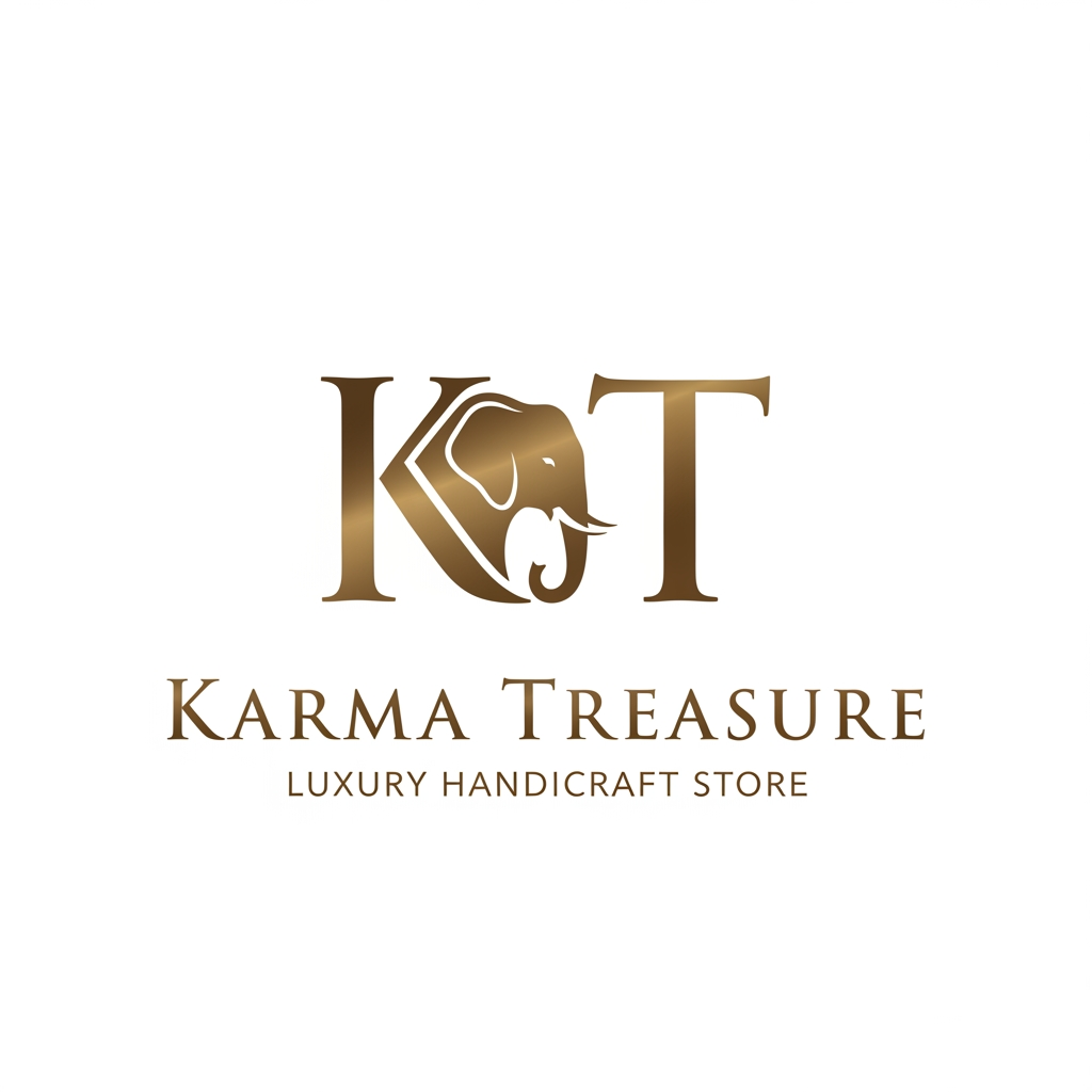 AI Design for GENERATE AN LOGO USING K AND T OF KARMA TREASURE SHOWCASING THE ELEPHANT INTEGRATED IN THE LOGO INFUSED WITH K MAKE IT CLEAN AND MINIAL FOR LUXURY STORE KARMA TREASURE IS A LUXURY HAND ICRAFT STORE