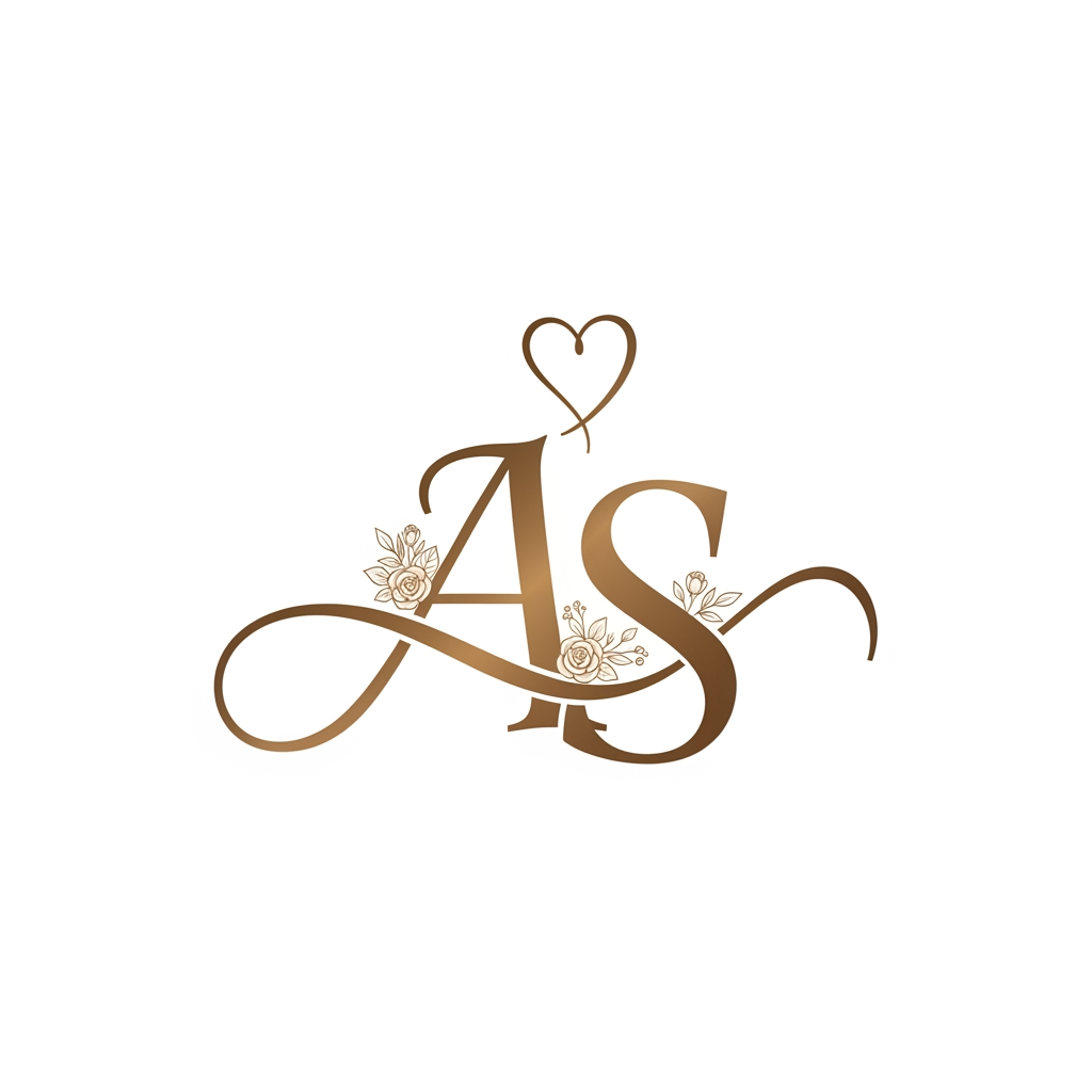 AI Design for generte an wedding logo for the intial A S