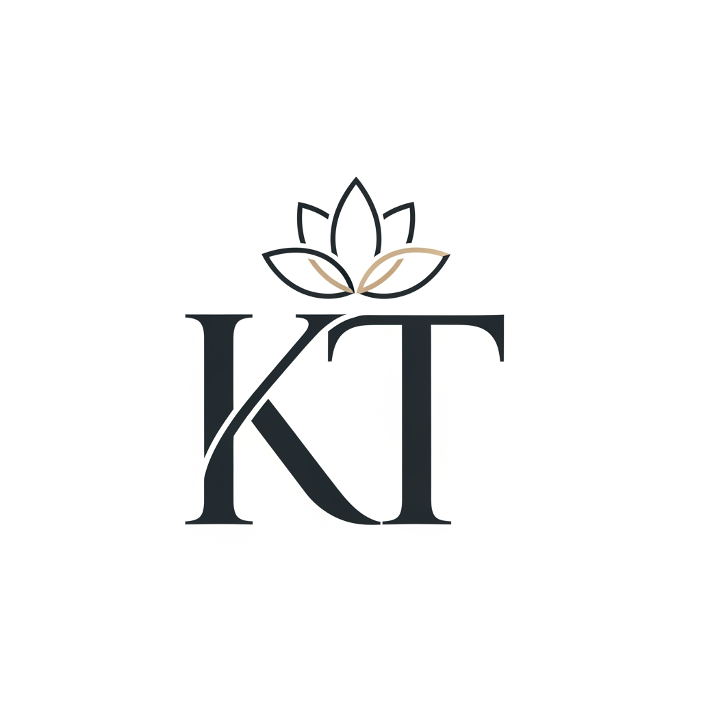 AI Design for generate an inital logo using kt as jwelley brand clean minimal fo rluxury store take refrence from worl dbest jwellery shops logos implant lotus init