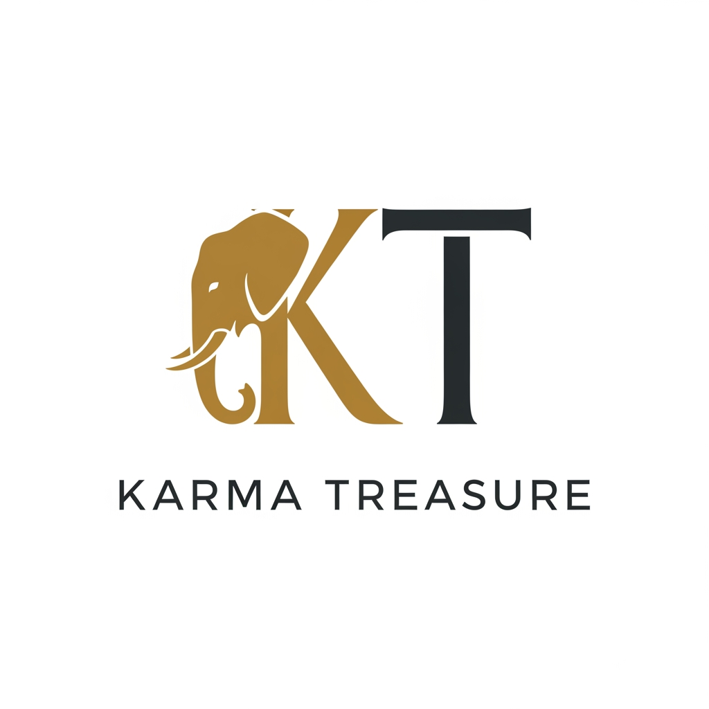 AI Design for GENERATE AN LOGO USING K AND T OF KARMA TREASURE SHOWCASING THE ELEPHANT INTEGRATED IN THE LOGO INFUSED WITH K MAKE IT CLEAN AND MINIAL FOR LUXURY STORE
