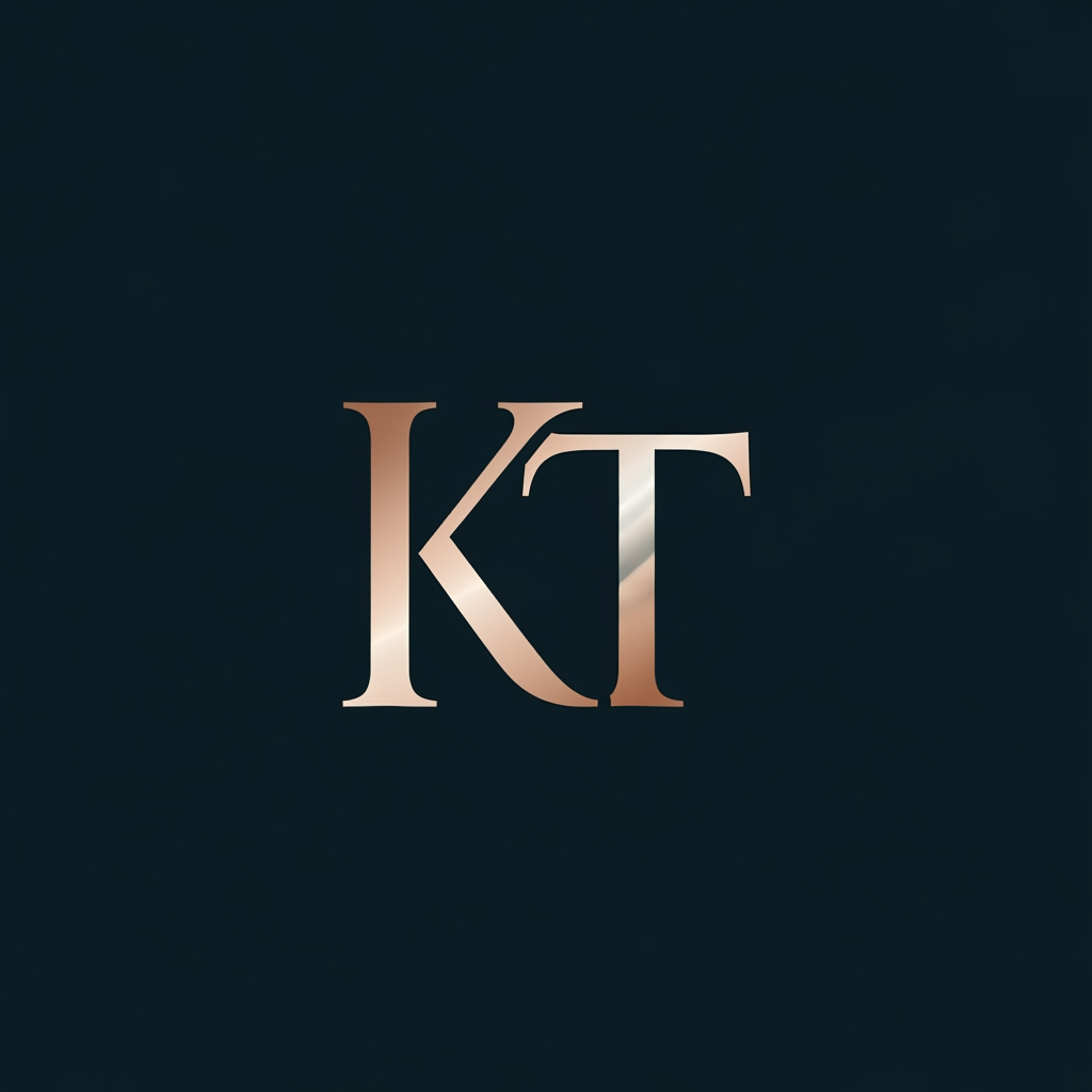 AI Design for generate an inital logo using kt as jwelley brand clean minimal fo rluxury store take refrence from worl dbest jwellery shops logos