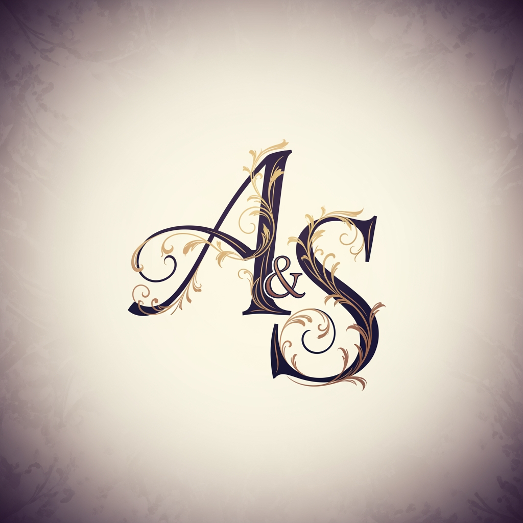 AI Design for genrate more similar for inital A S without text clean more better visual for wedding logo euorpen style