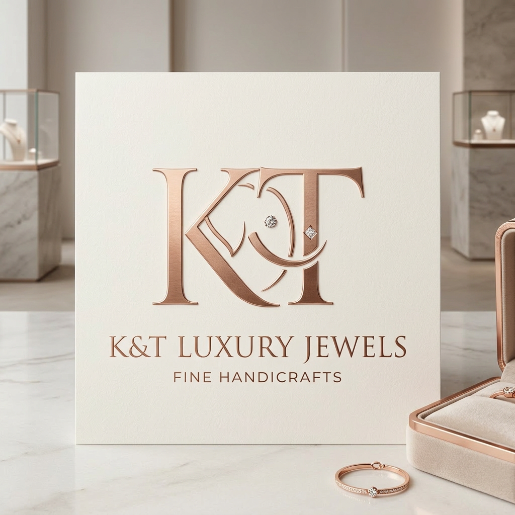 AI Design for generate an inital logo using kt as jwelley brand clean minimal fo rluxury store take refrence from worl dbest jwellery shops logos