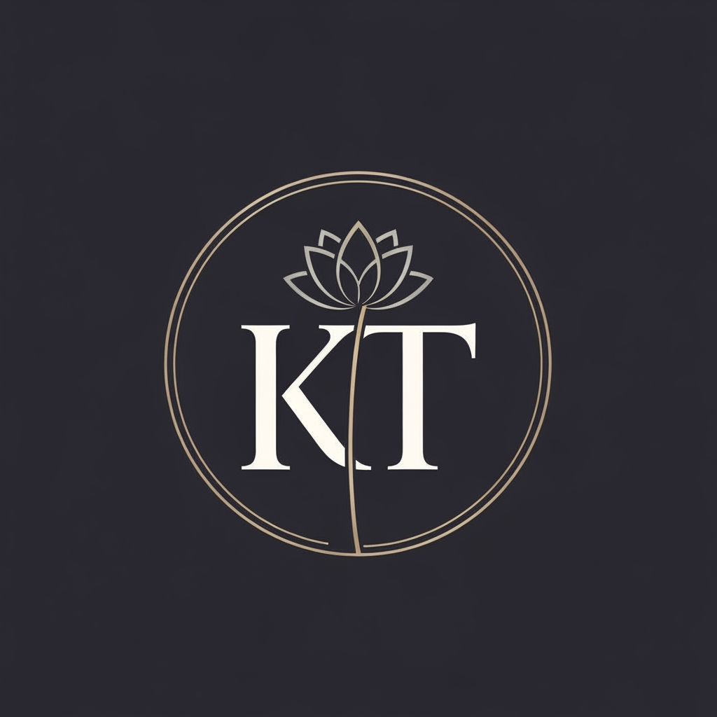 AI Design for generate an inital logo using kt as jwelley brand clean minimal fo rluxury store take refrence from worl dbest jwellery shops logos implant lotus init