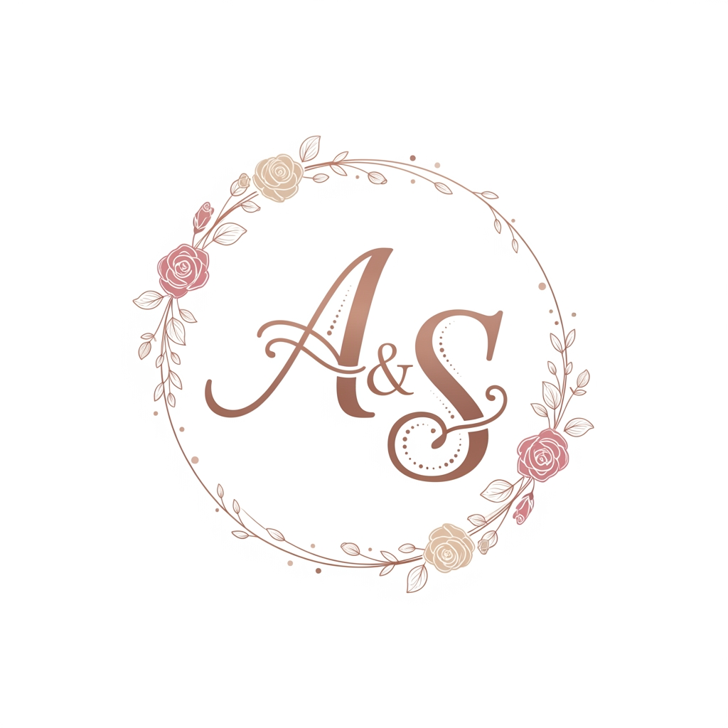 AI Design for generte an wedding logo for the intial A S