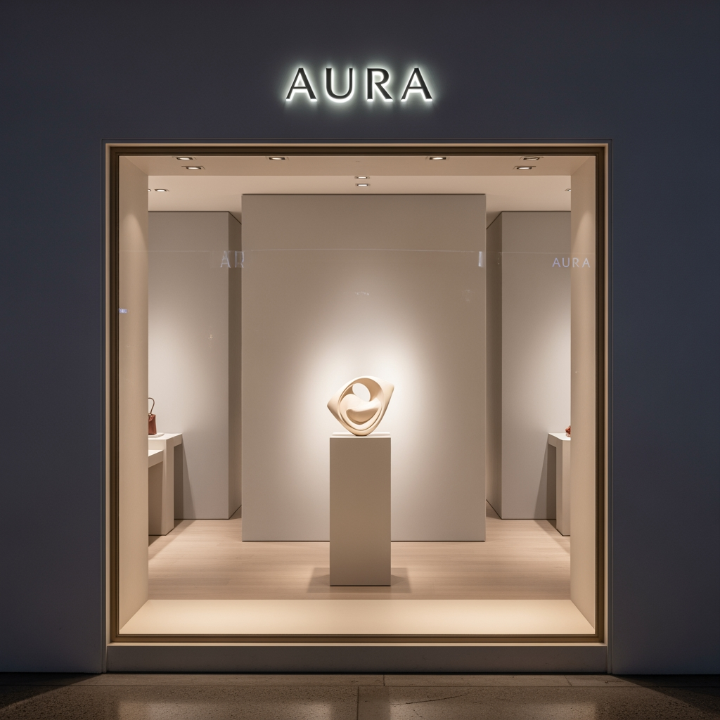 AI Design for i want more minimal because the store is related to luxury life style
