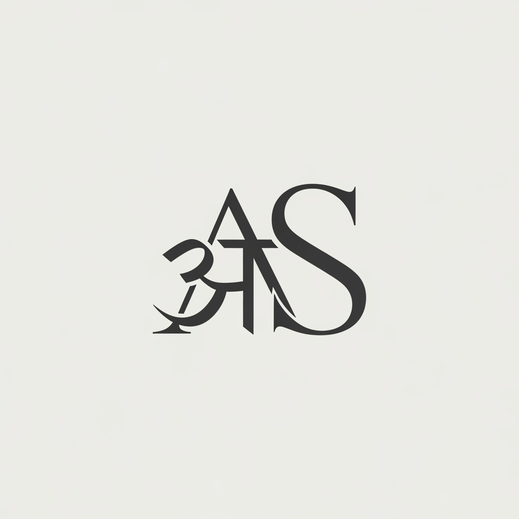 AI Design for generate same inital logo A in hindi and S as it is keep it cleam minimal