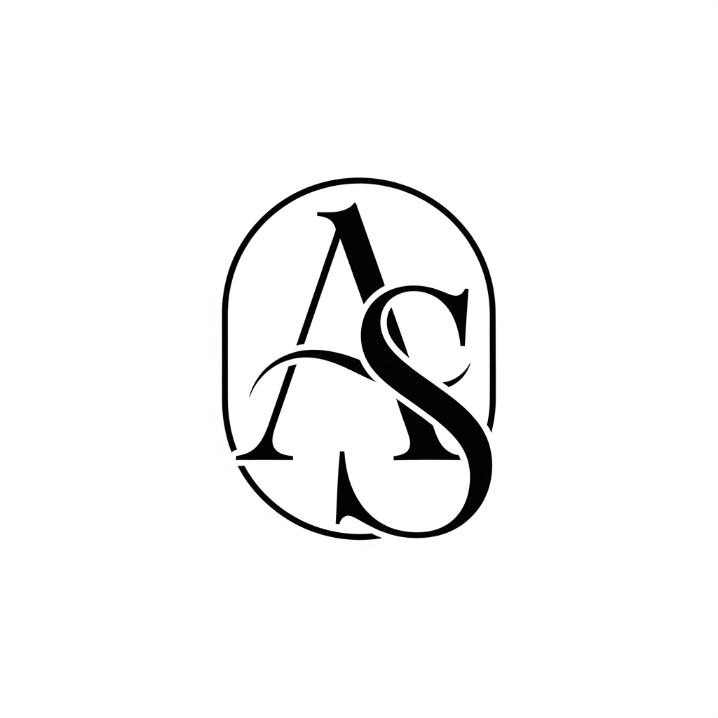 AI Design for genrate more similar for inital A S without text clean more better visual for wedding logo euorpen style