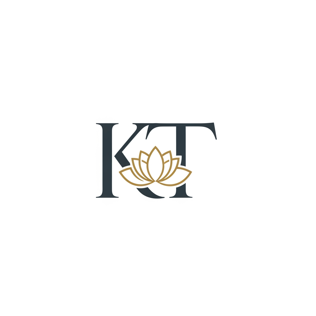 AI Design for generate an inital logo using kt as jwelley brand clean minimal fo rluxury store take refrence from worl dbest jwellery shops logos implant lotus init