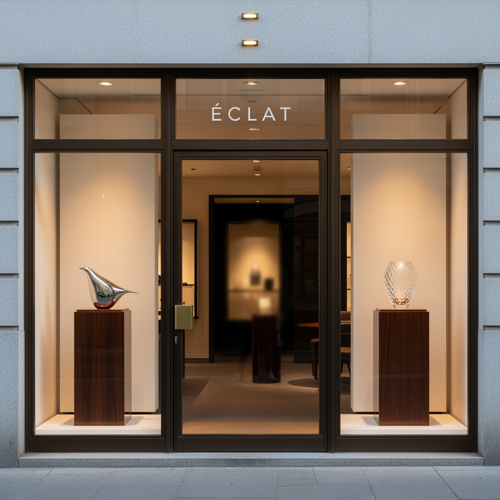 AI Design for i want more minimal because the store is related to luxury life style