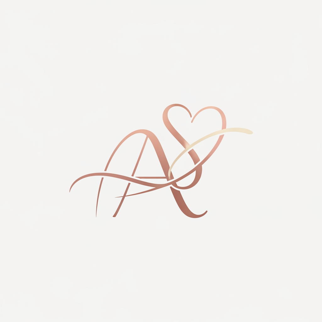 AI Design for genrate more similar for inital A S without text clean more better visual for wedding logo