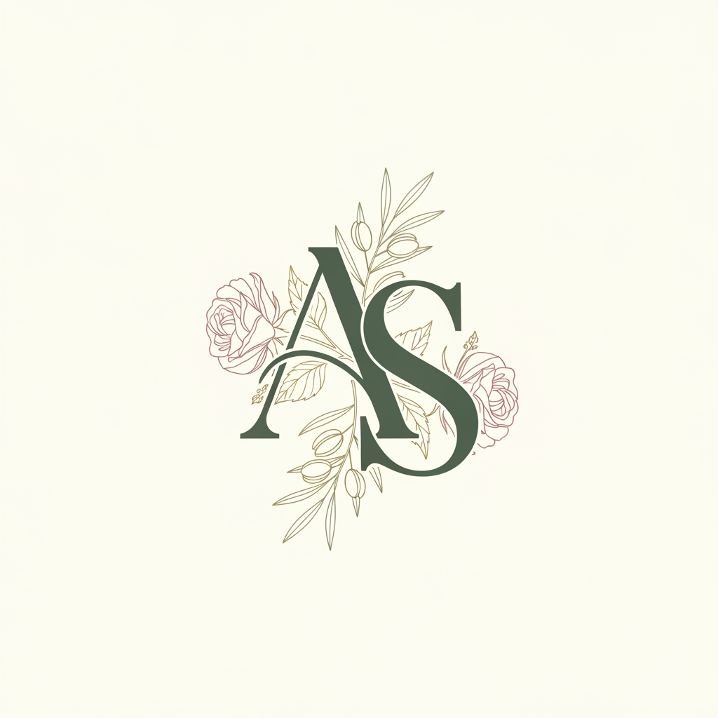 AI Design for generte an wedding logo for the intial A S with morder euorpeon theme