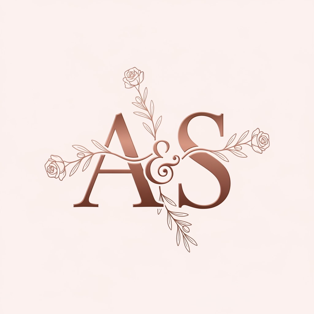 AI Design for generte an wedding logo for the intial A S