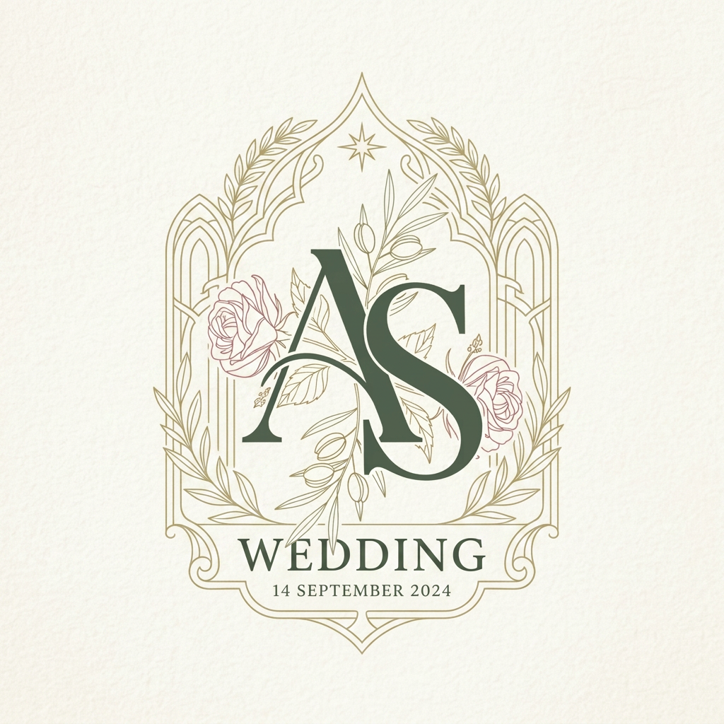 AI Design for generte an wedding logo for the intial A S with morder euorpeon theme which is not availabe anywhere on the internet