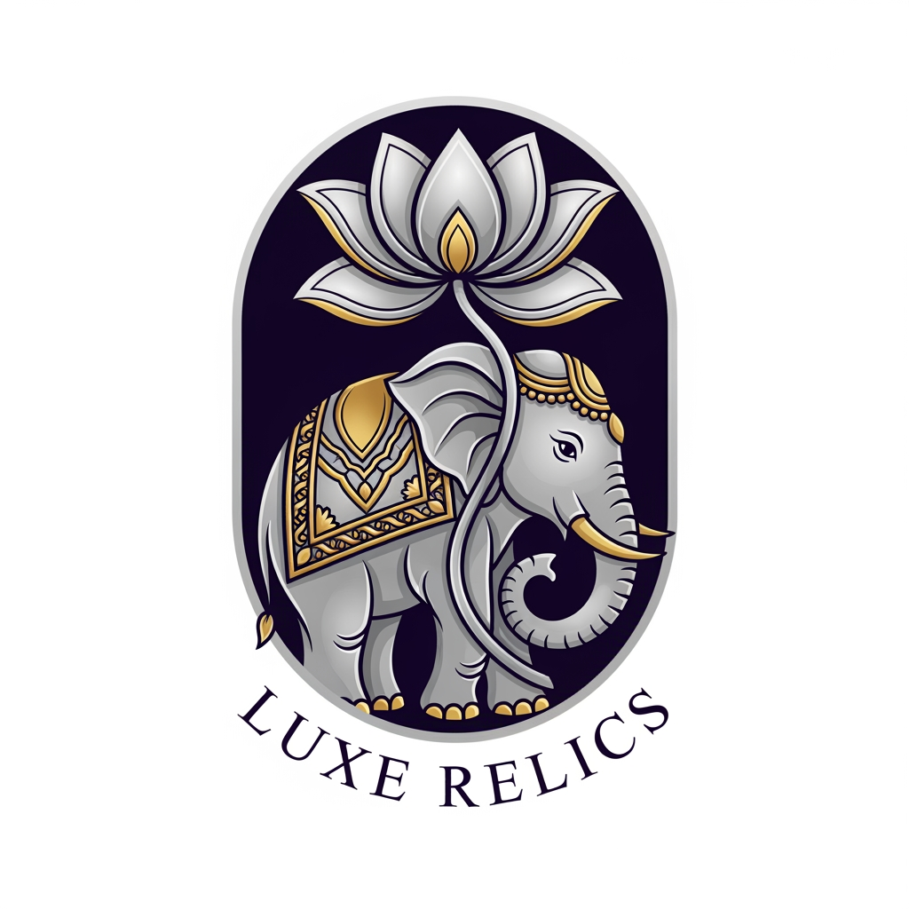 AI Design for create an logo for an antique handicrafts or silver handicrafts store logo they want to represent these in the vibrance of elephant and lotus which resembles trust elegance and luxury lifestyle and the company will also be in the import export for the handicrafts but the motive of the brand is to stand out in the market and represent an handicraft iteam and luxury antique, vintage for middle class to an billlionare sto the logo should be somehting like can go wit the store branding socail embossing crafting and symbolize everything