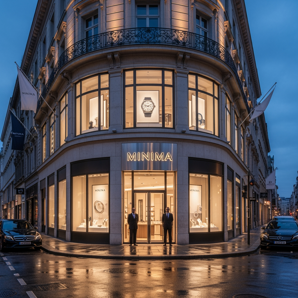 AI Design for i want more minima because the store is related to luxury life style