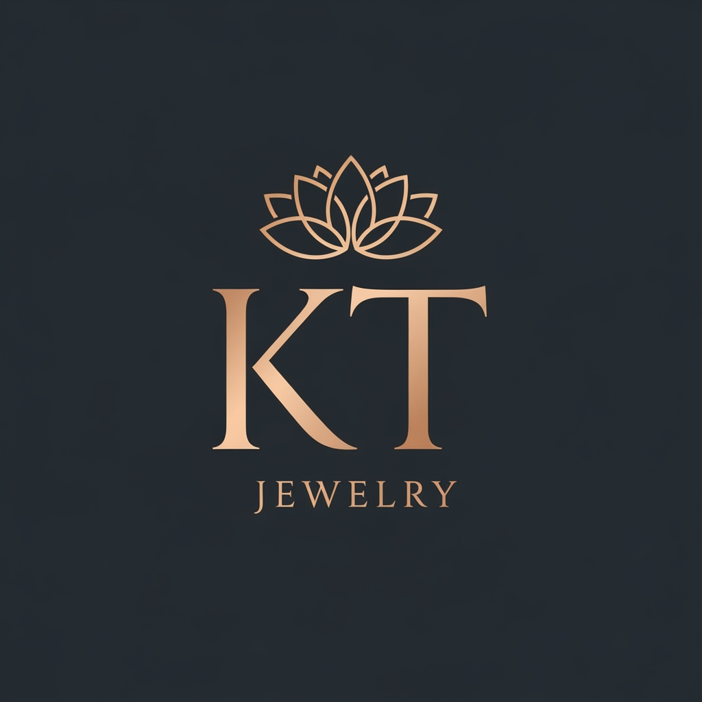 AI Design for generate an inital logo using kt as jwelley brand clean minimal fo rluxury store take refrence from worl dbest jwellery shops logos implant lotus init