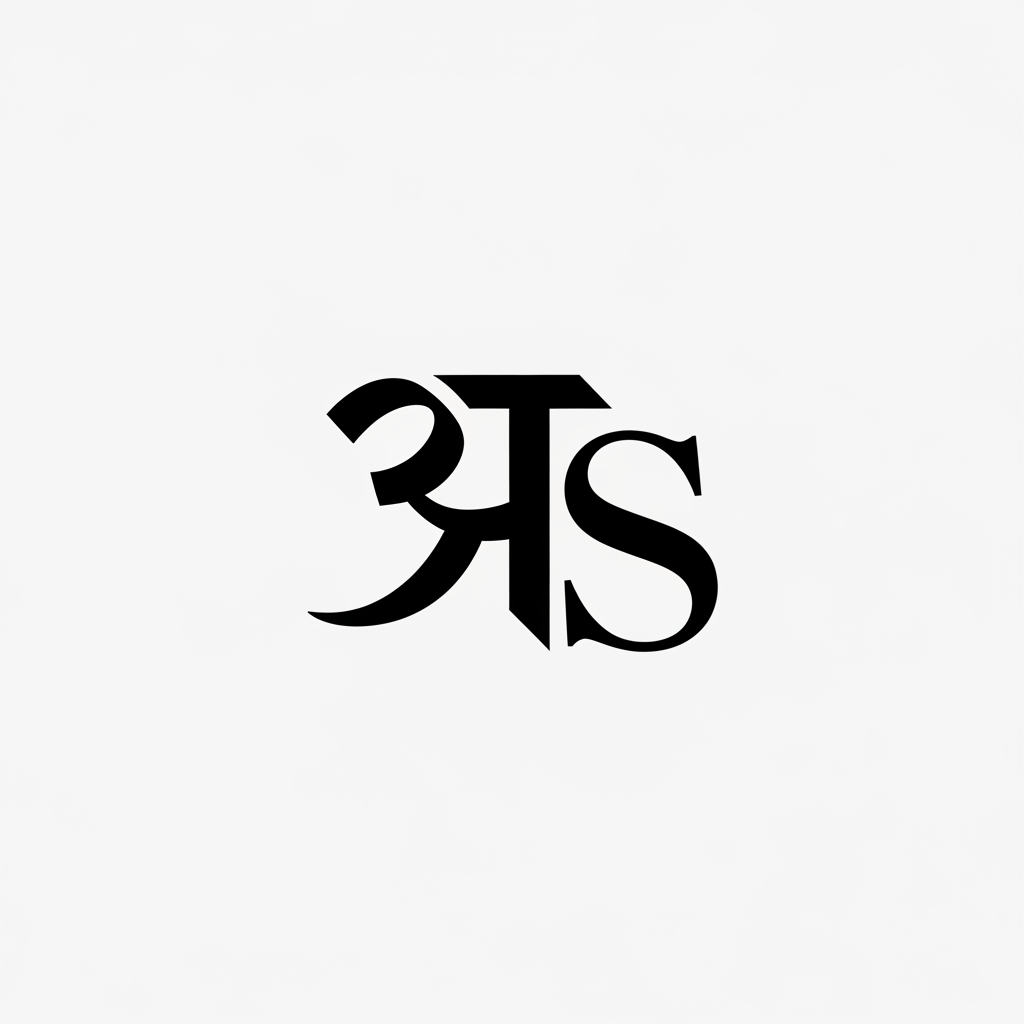 AI Design for generate same inital logo A in hindi and S as it is keep it cleam minimal