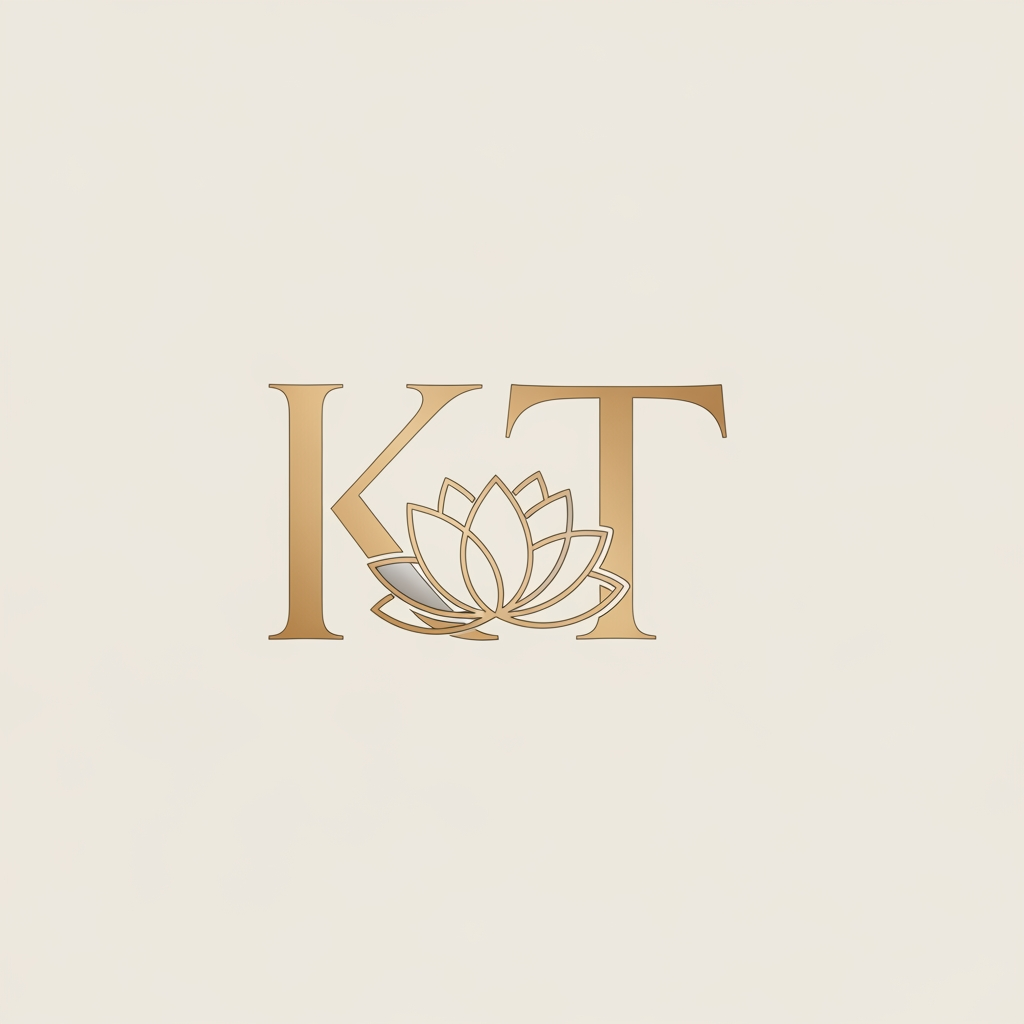 AI Design for generate an inital logo using kt as jwelley brand clean minimal fo rluxury store take refrence from worl dbest jwellery shops logos implant lotus init