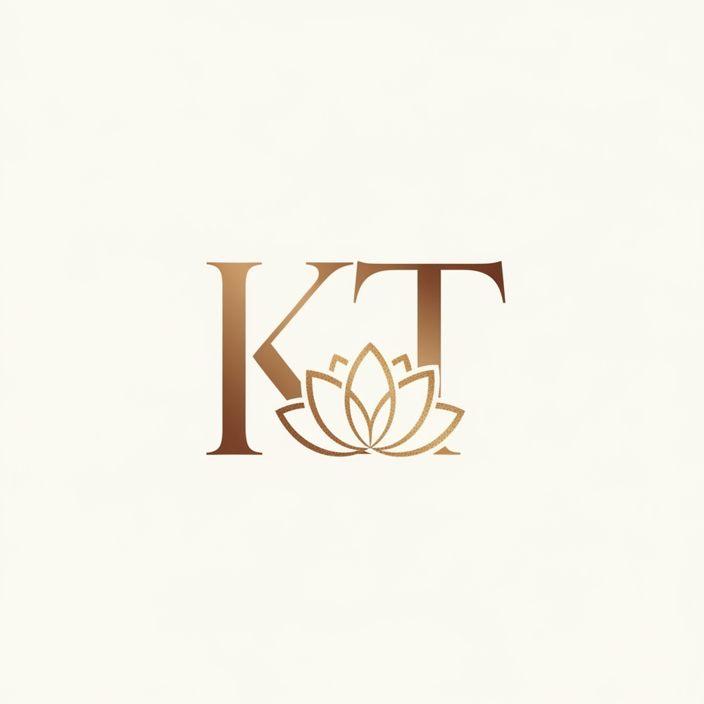 AI Design for generate an inital logo using kt as jwelley brand clean minimal fo rluxury store take refrence from worl dbest jwellery shops logos implant lotus init