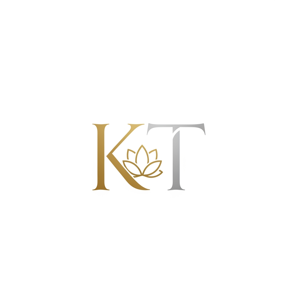 AI Design for generate an inital logo using kt as jwelley brand clean minimal fo rluxury store take refrence from worl dbest jwellery shops logos implant lotus init