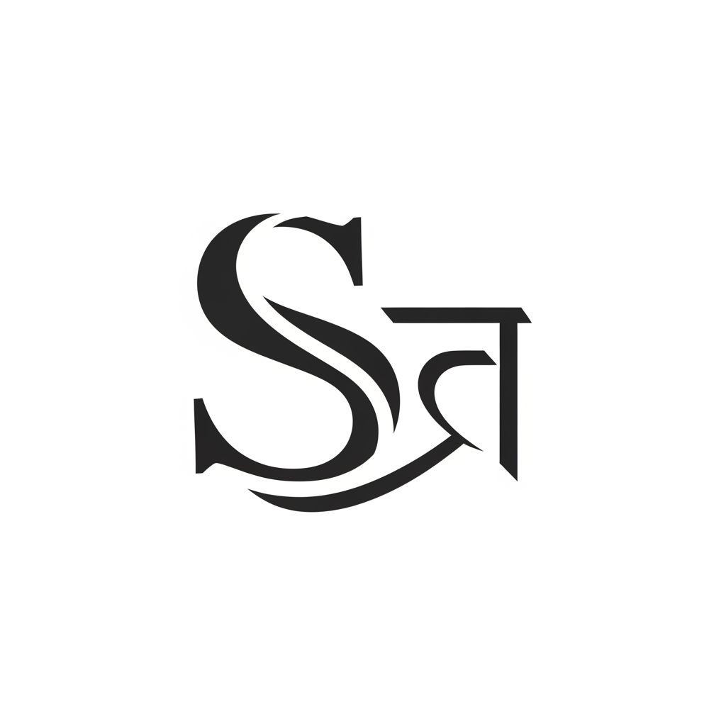 AI Design for generate same inital logo A in hindi and S as it is keep it cleam minimal
