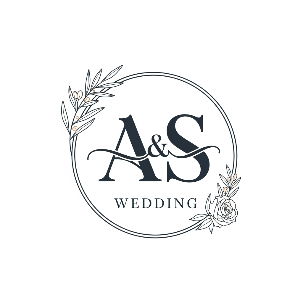 AI Design for generte an wedding logo for the intial A S with morder euorpeon theme
