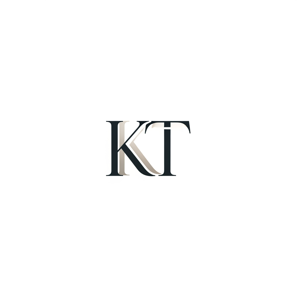AI Design for generate an inital logo using kt as jwelley brand clean minimal fo rluxury store take refrence from worl dbest jwellery shops logos