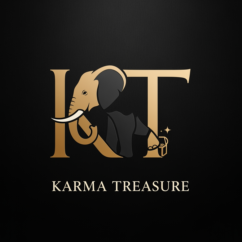 AI Design for GENERATE AN LOGO USING K AND T OF KARMA TREASURE SHOWCASING THE ELEPHANT INTEGRATED IN THE LOGO INFUSED WITH K MAKE IT CLEAN AND MINIAL FOR LUXURY STORE