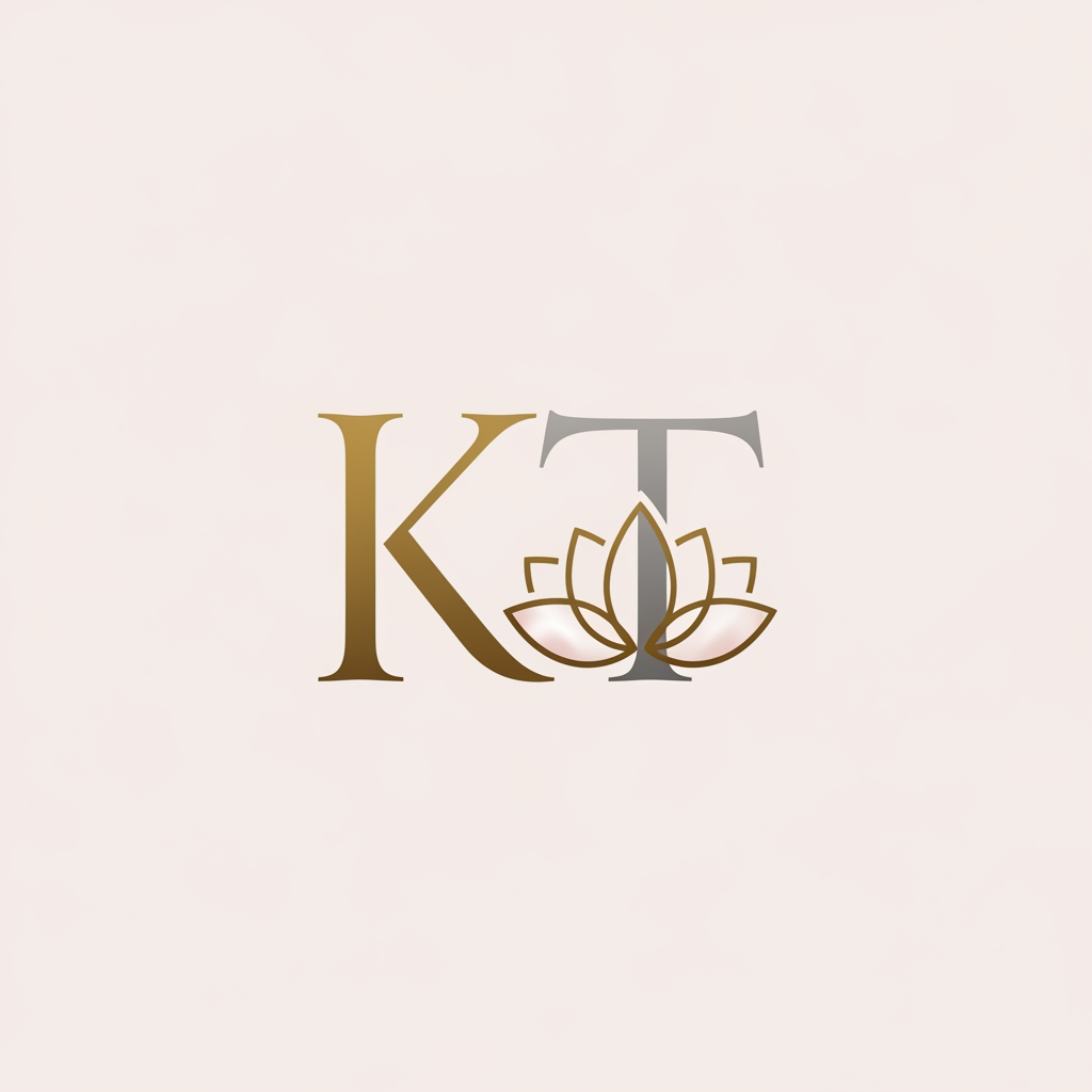 AI Design for generate an inital logo using kt as jwelley brand clean minimal fo rluxury store take refrence from worl dbest jwellery shops logos implant lotus init
