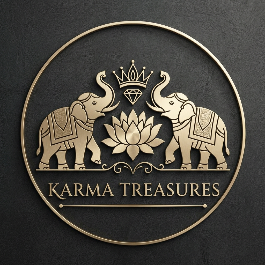AI Design for generate an logo similar for the brand karma Treasure, the brands store is for the antiqus luxury handicraft iteam, with luxury gifting the logo should be clean and minial as luxury store