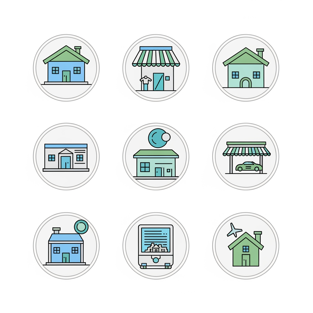 AI Design for Crete icons for these services:
VACATION RENTAL MANAGEMENT
CAR RENTAL
SCOOTER RENTAL
BIKE AND E-BIKE RENTAL
TRANSFER AND TAXI SERVICES
CLEANING SERVICES
LANDSCAPING SERVICES
HOME INSPECTION