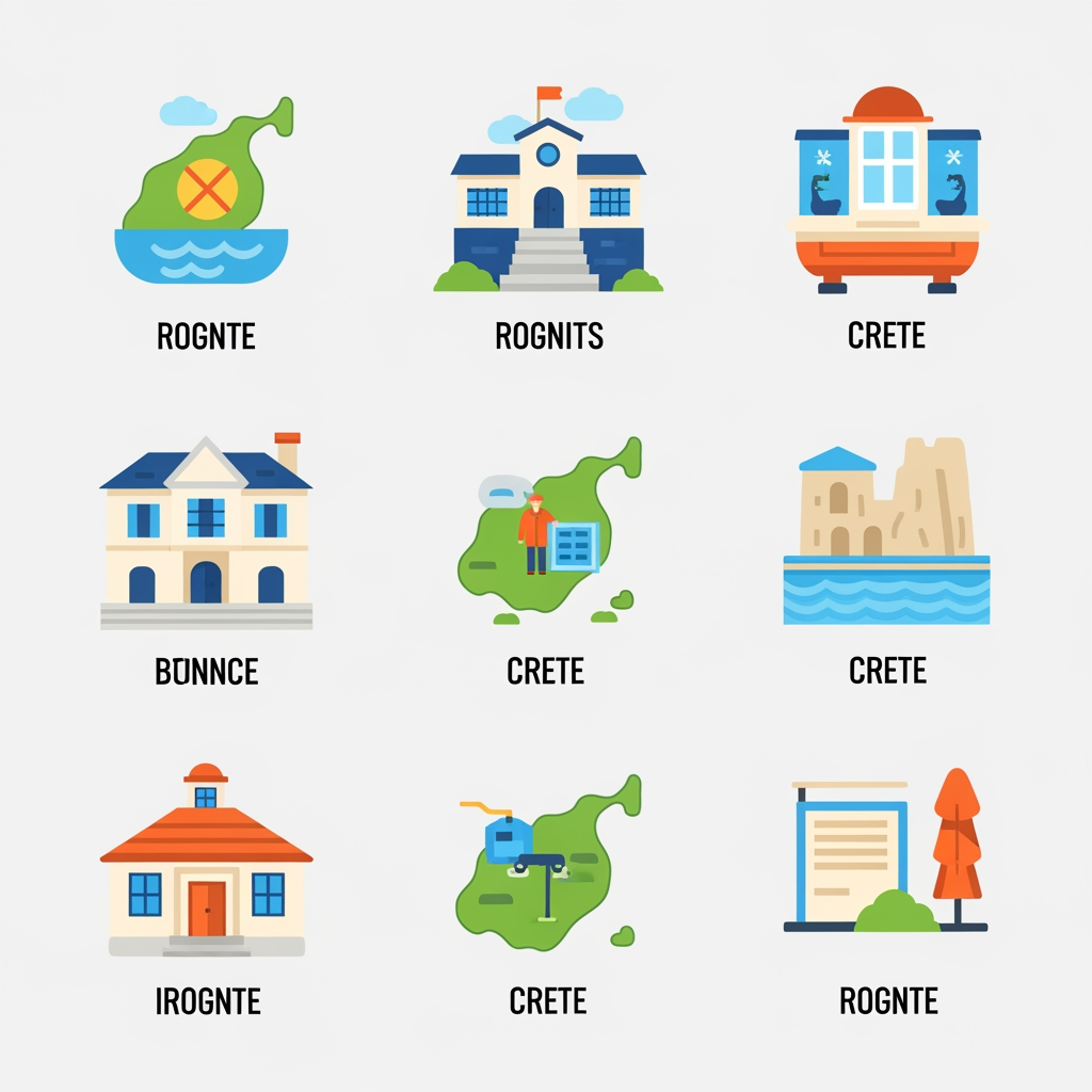 AI Design for Crete icons for these services:
VACATION RENTAL MANAGEMENT
CAR RENTAL
SCOOTER RENTAL
BIKE AND E-BIKE RENTAL
TRANSFER AND TAXI SERVICES
CLEANING SERVICES
LANDSCAPING SERVICES
HOME INSPECTION