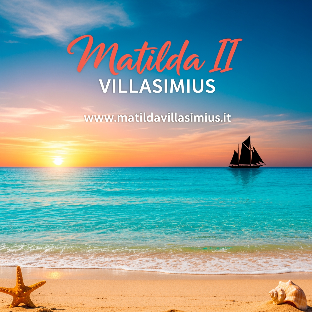AI Design for Crea un volantino per sponsorizzare Matilda II di Villasimius. Questo è il sito. www.matildavillasimius.it. La grafica deve essere estiva e accativante