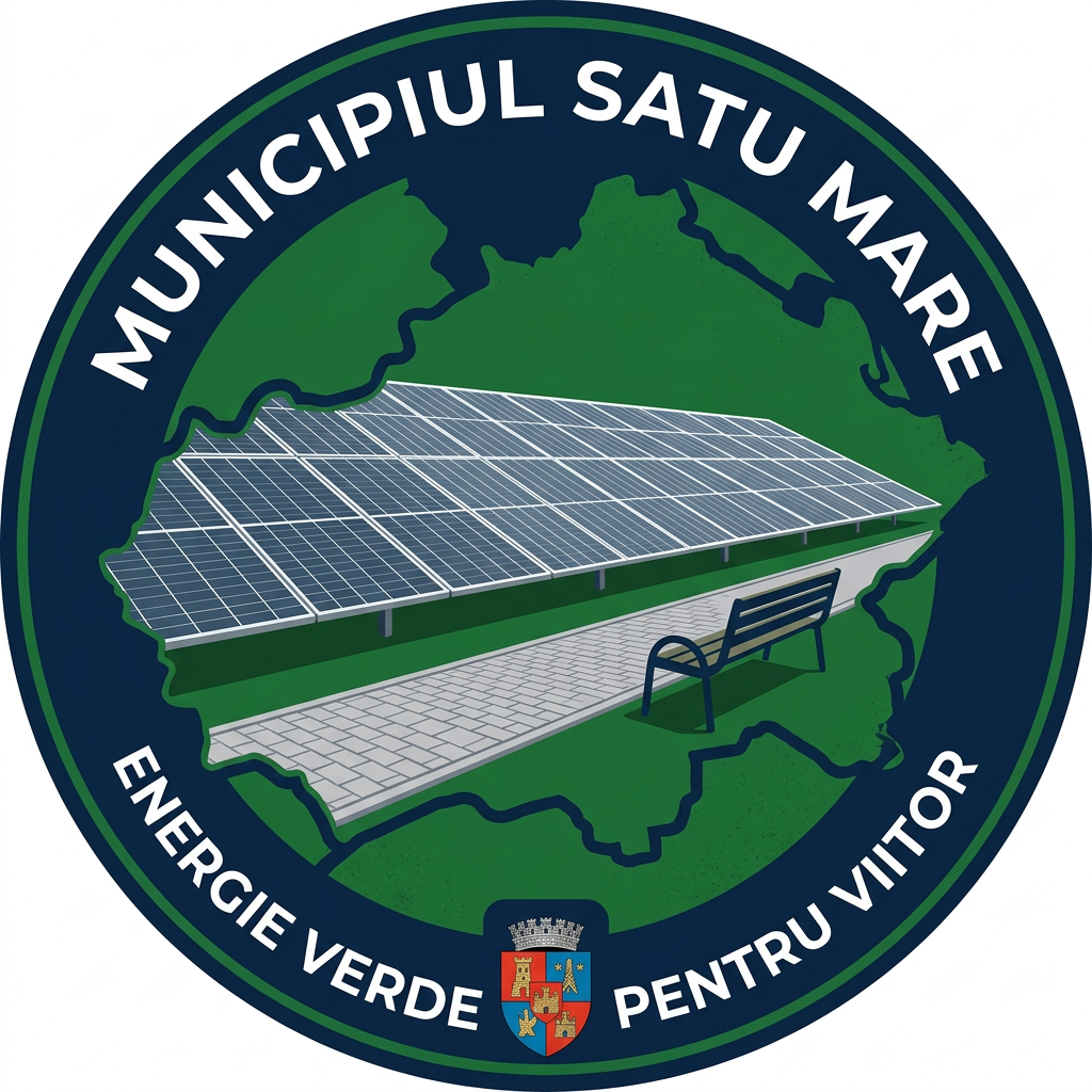AI Design for Imi trebuie un logo cu Municipiul Satu Mare si imaginea acestor panouri in conturul municipiului