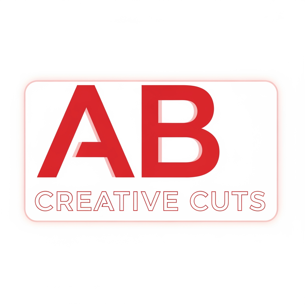 AI Design for AB Creative Cuts generate a logo red and white color no tools image