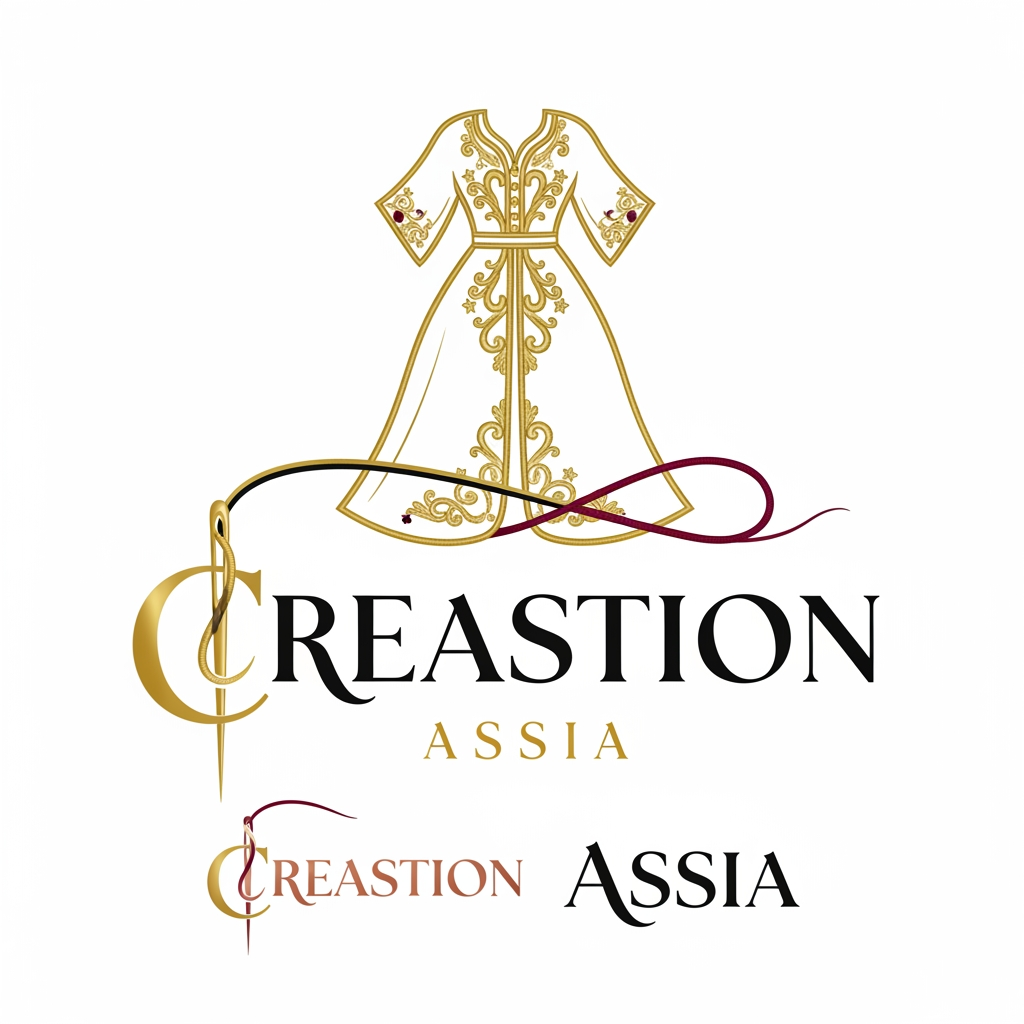 AI Design for Design a premium and elegant logo for a brand named "Creastion Assia".
The business specializes in electronic embroidery for traditional Algerian and Moroccan fashion, including caftans, djellabas, karakou, takchita, bridal dresses, and luxury couture garments.
Create a logo that instantly communicates embroidery, fashion, craftsmanship, and North African heritage.
Include a sophisticated embroidery needle, thread, ornamental stitching patterns, or elegant floral embroidery motifs integrated creatively into the logo.
The design should blend traditional Algerian and Moroccan artistic elements with a modern luxury fashion identity.
Style:
* Luxury fashion brand
* High-end couture atelier
* Elegant and timeless
* Minimal yet recognizable
* Premium embroidery workshop identity
Typography:
* Stylish luxury serif font
* "Creastion" larger and dominant
* "Assia" refined and elegant underneath or beside it
Colors:
* Gold and black
* Gold and ivory
* Rose gold and black
* Rich burgundy accents optional
Visual elements:
* Embroidery thread forming a dress silhouette
* Needle and thread integrated into the initials C and A
* Caftan-inspired ornamental patterns
* Luxury fashion emblem
* Symmetrical composition
Requirements:
* Vector logo
* Transparent background
* Clean lines
* Professional branding quality
* Suitable for shop sign, Instagram profile, business cards, embroidery labels, packaging, and luxury clothing tags
Ultra professional logo design, luxury couture branding, premium fashion house identity, award-winning graphic design, highly detailed, sharp, modern, elegant, memorable.