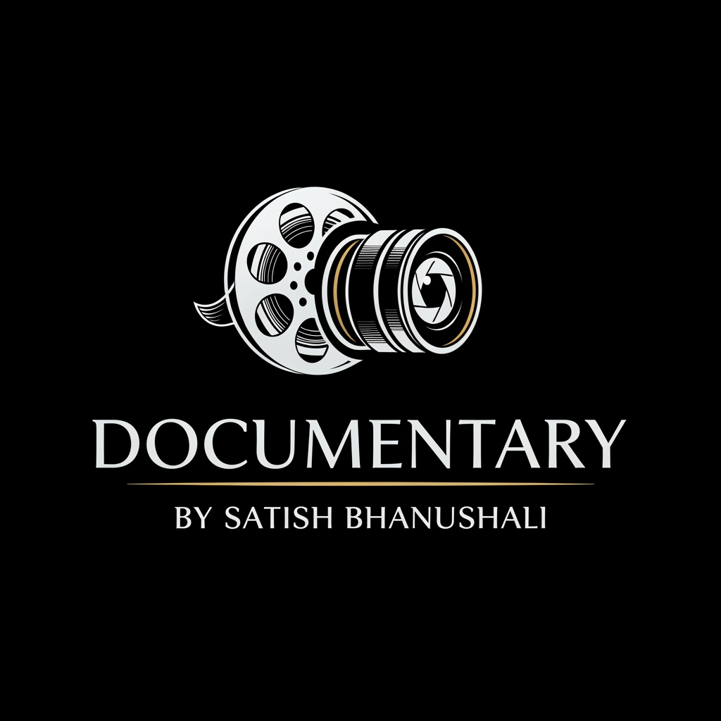 AI Design for make an classic and professional logo for my youtube channel my channel name is Documentary by satish bhanushali use black background and logo should look modern classic and professional