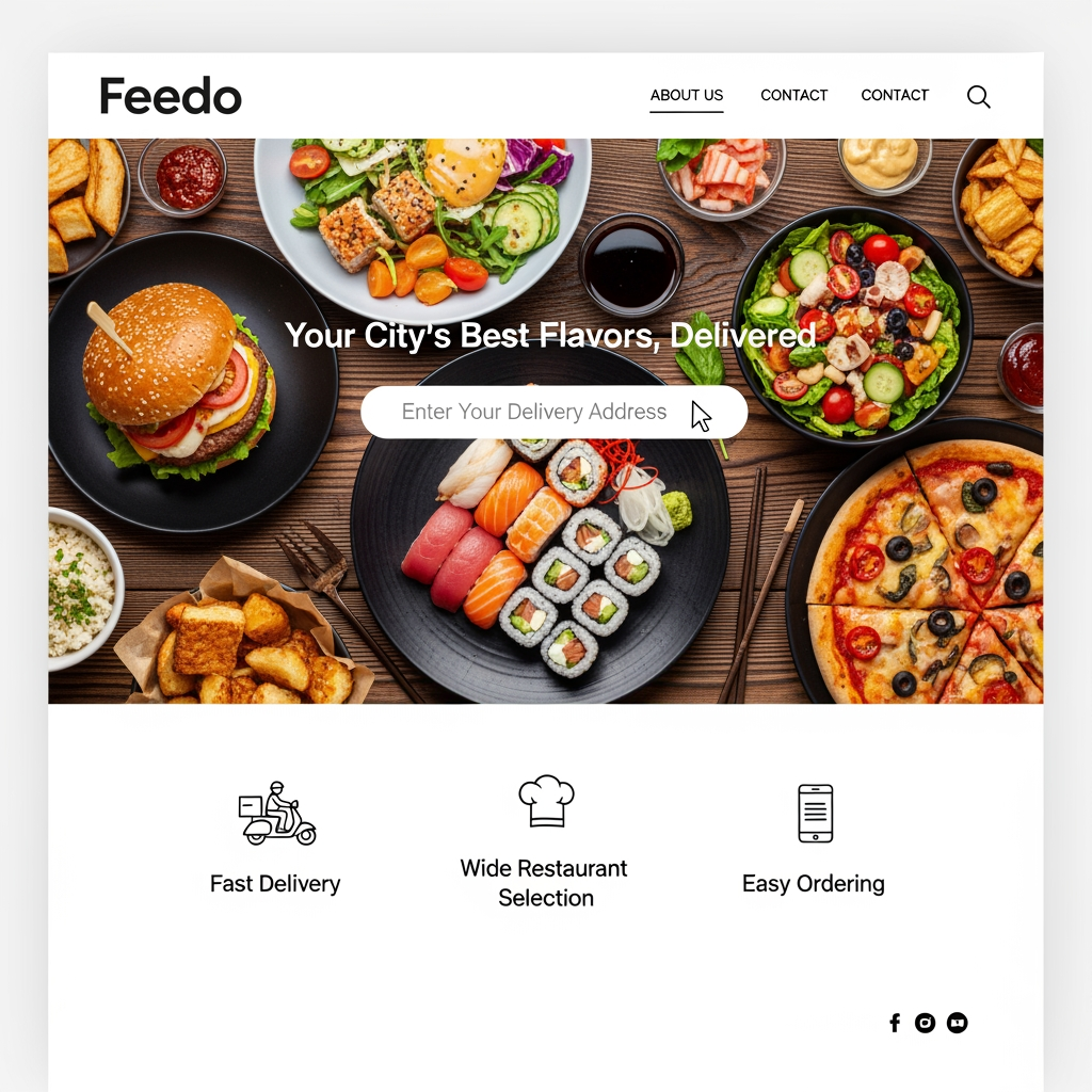 AI Design for Feedo a website for food delivery