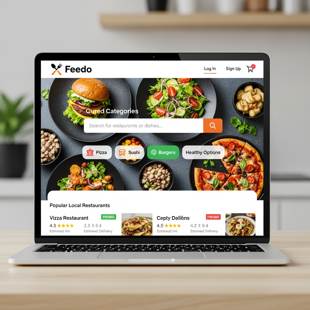 AI Design for Feedo a website for food delivery