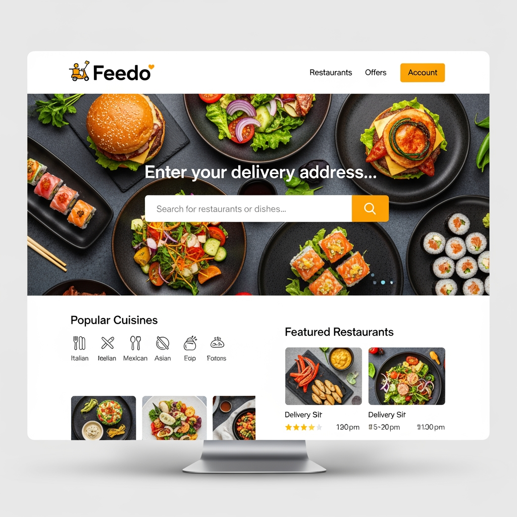 AI Design for Feedo a website for food delivery