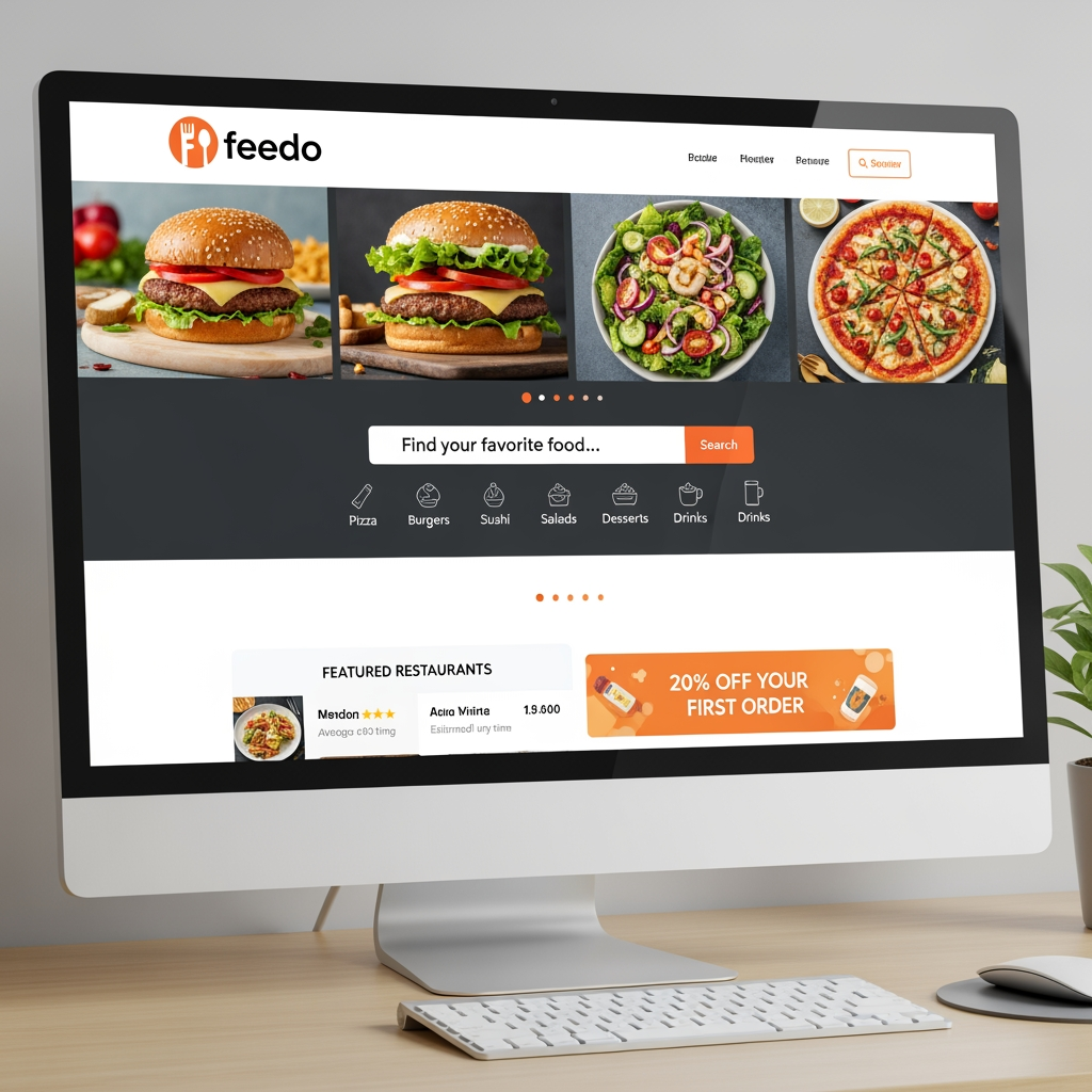 AI Design for Feedo a website for food delivery