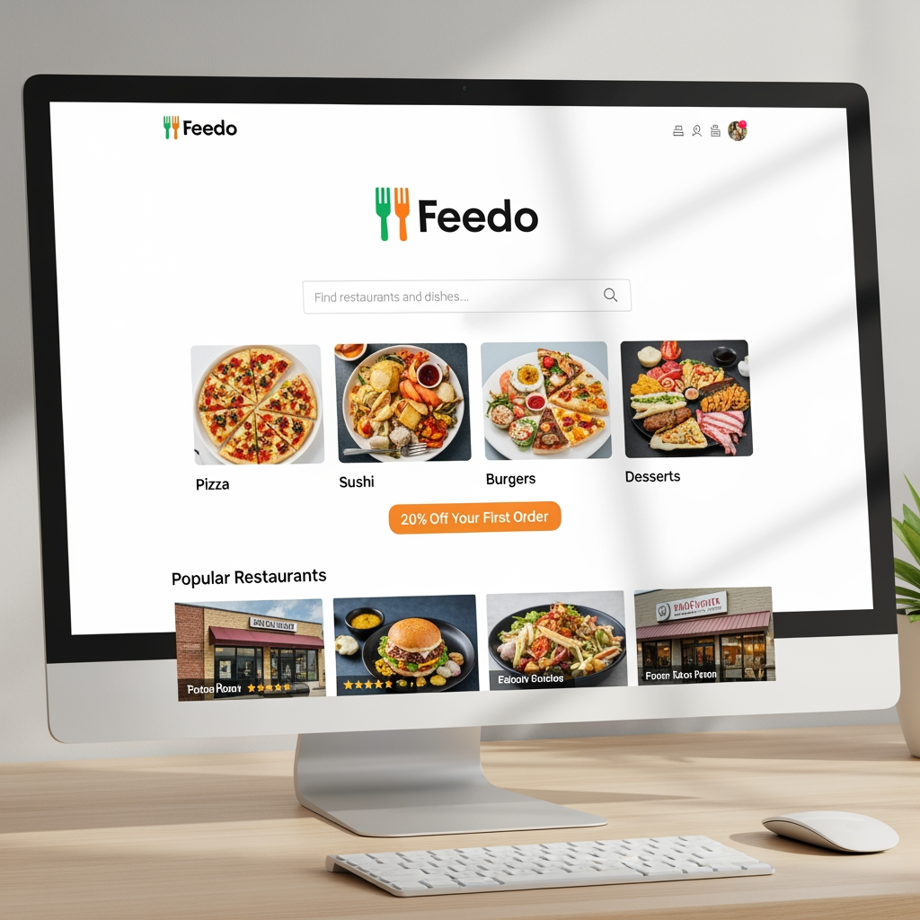 AI Design for Feedo a website for food delivery